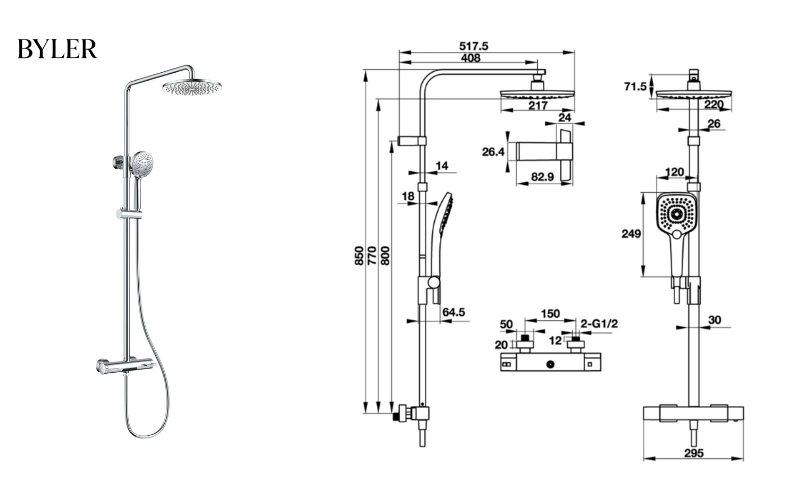 Thông số lắp đặt Sen tắm