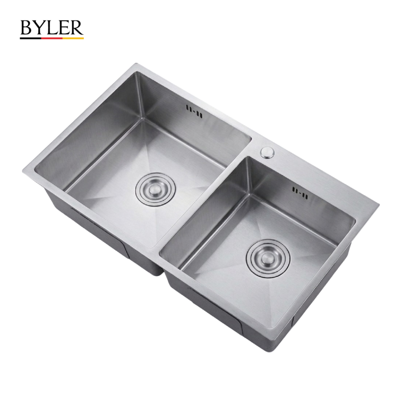 Chậu rửa bát 2 hố lệch Byler BCRB 8245L