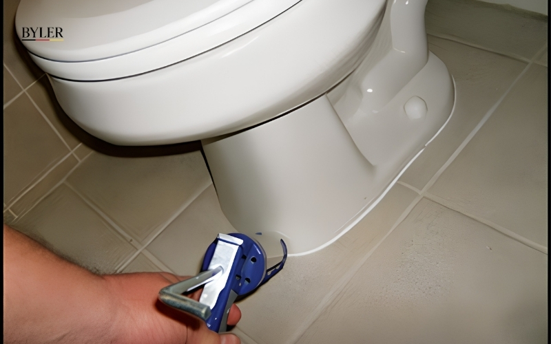 Rò rỉ nước ở chân bồn cầu do hỏng gioăng thoát sàn
