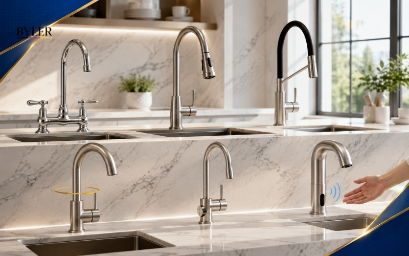 Các loại vòi rửa bát phổ biến hiện nay