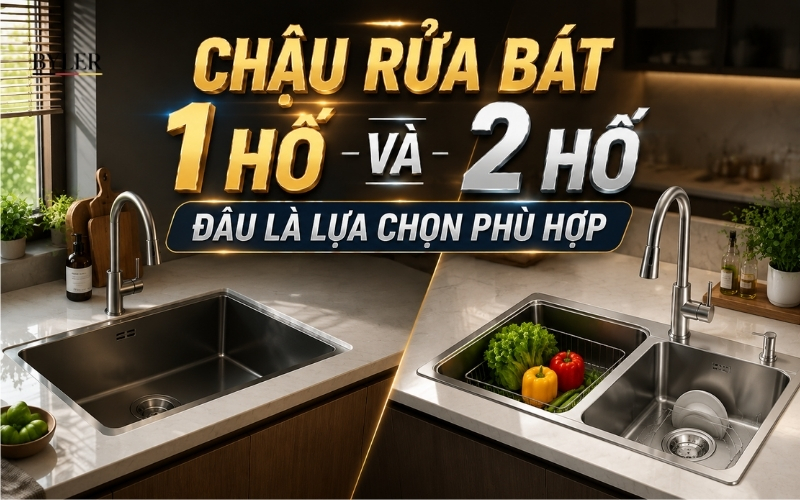 Chậu rửa bát 1 hố và 2 hố