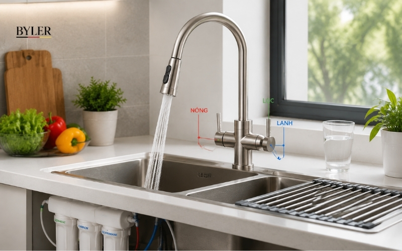 Nên chọn vòi rửa bát 1 đường nước 2 đường nước hay 3 đường nước
