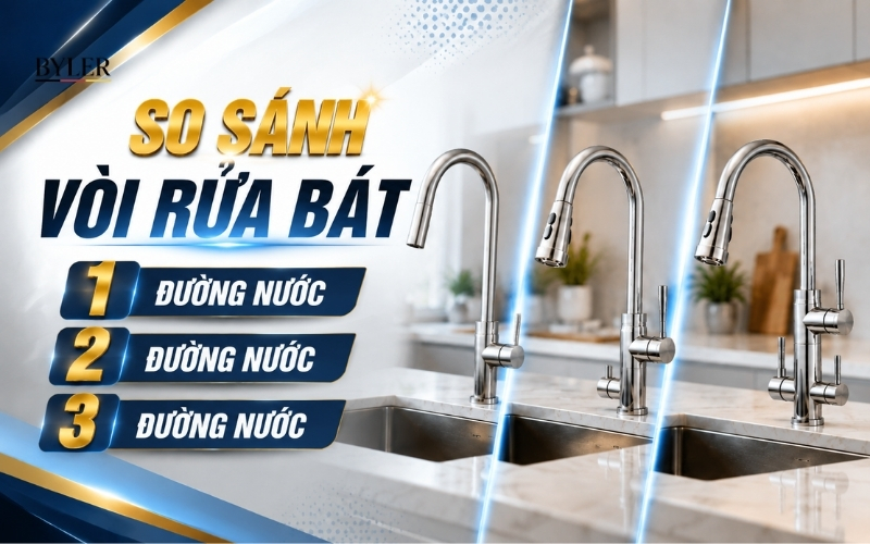 Vòi rửa bát 1 đường nước 2 đường nước 3 đường nước