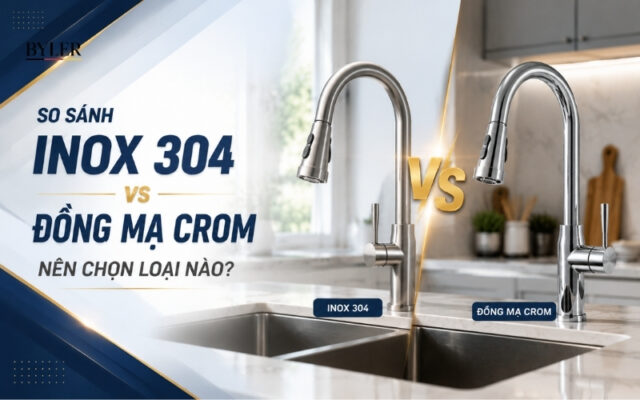 Vòi rửa bát Inox 304 và Đồng mạ Crom