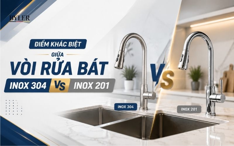 Vòi rửa bát inox 304 và inox 201