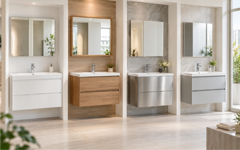 Các chất liệu tủ chậu lavabo phổ biến hiện nay