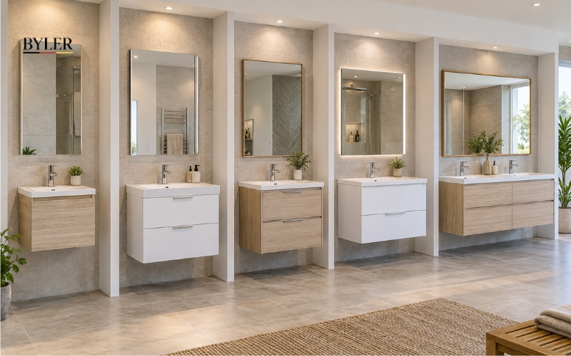 Kích thước tủ chậu lavabo phổ biến hiện nay
