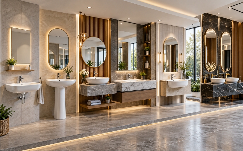 Các kiểu chậu lavabo phổ biến từ cơ bản đến cao cấp