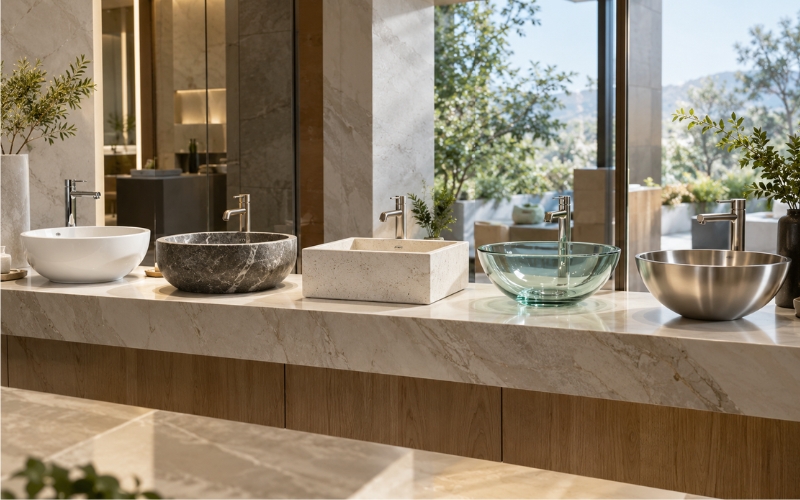 Chất liệu chậu lavabo nào bền đẹp theo thời gian
