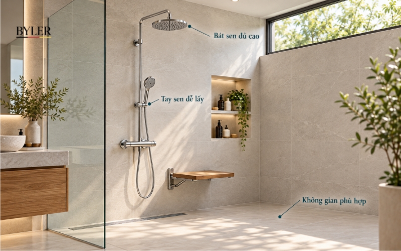 Chọn chiều cao sen tắm phù hợp với gia đình